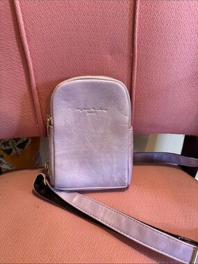 Nica Lilac Faux-Leather Crossbody Bag with Gold Accents